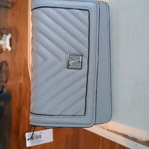 VS Gray Quilted Mini Wristlet